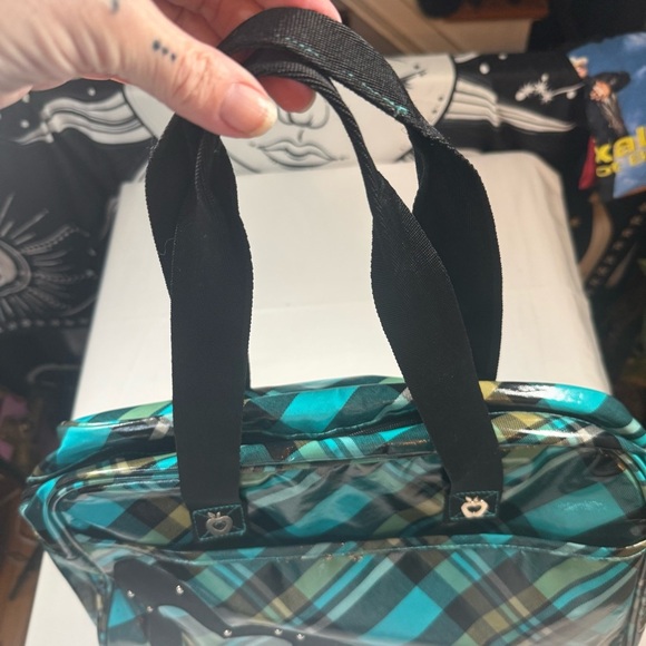 VTG  Plaid Tote Bag with Heart Accent Double Dutch Club - Picture 3 of 10